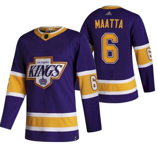 Men Los Angeles Kings #6 Maatta Purple NHL 2021 Reverse Retro jersey->los angeles kings->NHL Jersey